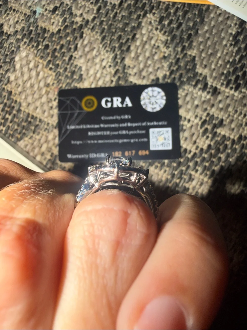 Pear-Shaped Double Halo Moissanite Ring in Silver